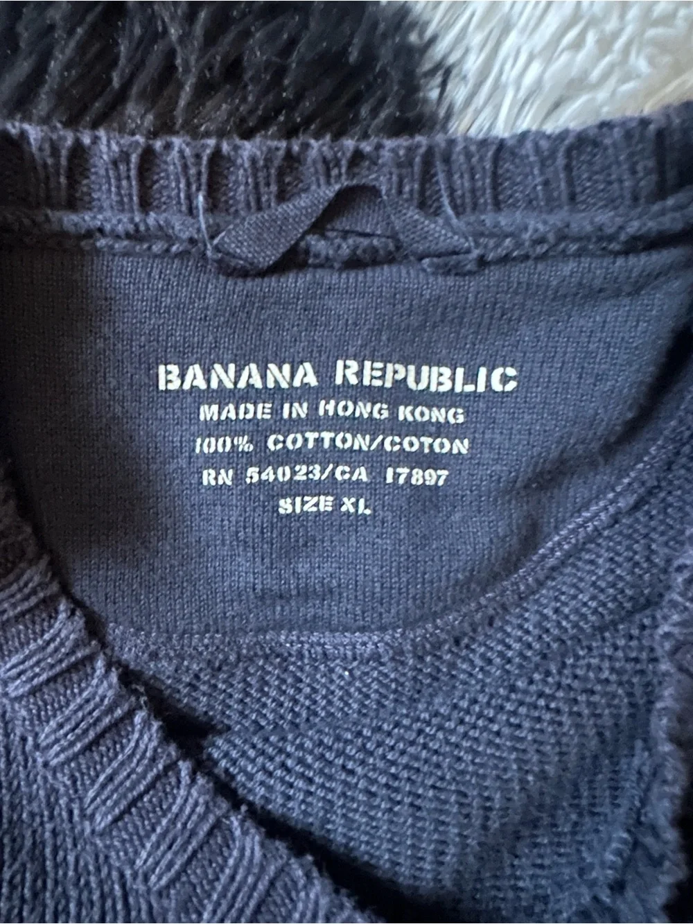 Banana Republic Navy Blue Long Sleeve Crewneck Knit Top